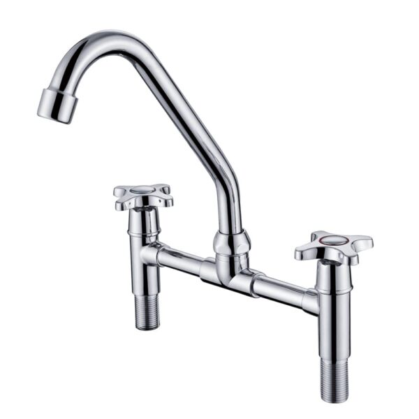 High Quality Wall Mount Kitchen Faucet 2 Cross Handles