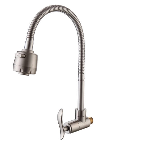 Stainless steel wall-hung tybe cold water kitchen faucet